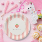 Modern Sweet Little Peach Streifen Pappteller (Party)