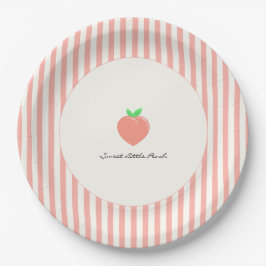 Modern Sweet Little Peach Streifen Pappteller