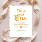 Modern Sweet One Orange Citrus 1st Birthday Einladung