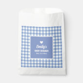 Modern Sweet Pastel Blue Gingham Boy Baby Shower Geschenktütchen (Vorderseite)