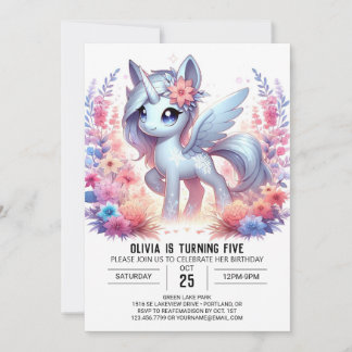 Modern Sweet Unicorn Digitaler Geburtstag Einladung