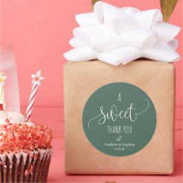 Modern Sweet Vielen Dank für Ihr Hochzeitspaar Nam Runder Aufkleber