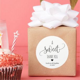 Modern Sweet Vielen Dank für Ihr Hochzeitspaar Nam Runder Aufkleber