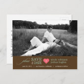 Modern Sweetheart Save the Date Postcard Ankündigungspostkarte (Vorne/Hinten)
