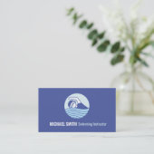 Modern Swimmingpool Instructor Business Card Visitenkarte (Stehend Vorderseite)