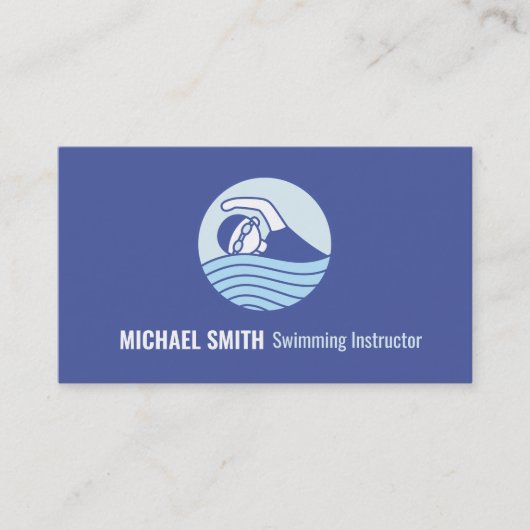 Modern Swimmingpool Instructor Business Card Visitenkarte (Vorderseite)
