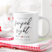 Modern Swiped Right Personalized Jumbo-Tasse