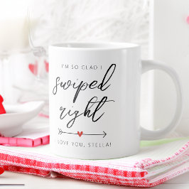 Modern Swiped Right Personalized Jumbo-Tasse