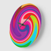 Modern Swirl Abstract Art Große Wanduhr (Winkel)