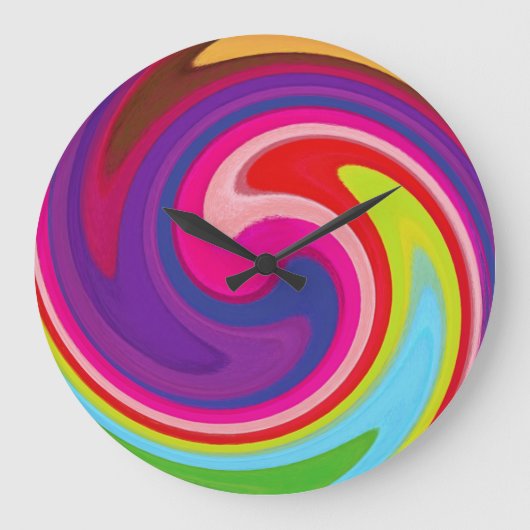 Modern Swirl Abstract Art Große Wanduhr (Vorderseite)