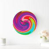 Modern Swirl Abstract Art Große Wanduhr (Zuhause)