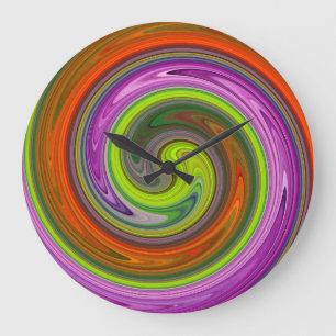 Modern Swirl Abstrakt Art #36 Große Wanduhr