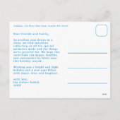 Modern Swirl Blue HAPPY HANUKKAH CUSTOM Feiertagspostkarte (Rückseite)