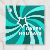 Modern Swirl HAPPY HOLIDAYS CUSTOM Green Christmas Geschenkanhänger (Vorderseite)