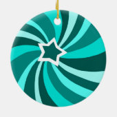 Modern Swirl HAPPY HOLIDAYS CUSTOM Green Keramik Ornament (Hinten)