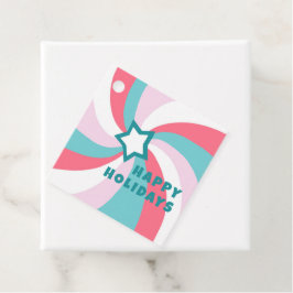 Modern Swirl HAPPY HOLIDAYS CUSTOM Green Pink Xmas Geschenkanhänger