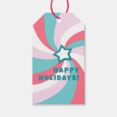 Modern Swirl HAPPY HOLIDAYS CUSTOM Green TO FROM Geschenkanhänger (Vorderseite)