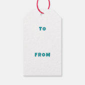 Modern Swirl HAPPY HOLIDAYS CUSTOM Green TO FROM Geschenkanhänger (Rückseite)