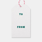 Modern Swirl HAPPY HOLIDAYS CUSTOM Green TO FROM Geschenkanhänger (Rückseite)