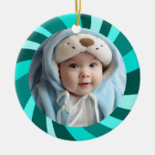 Modern Swirl HAPPY HOLIDAYS CUSTOM PHOTO Star Keramik Ornament (Vorne)