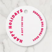 Modern Swirl HAPPY HOLIDAYS CUSTOM TO FROM Gift Geschenkanhänger (Rückseite)