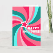 Modern Swirl HAPPY HOLIDAYS Star Custom Christmas Karte (Vorderseite)