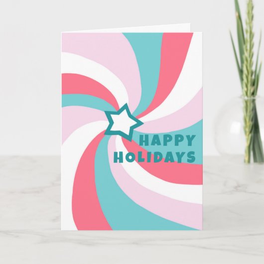 Modern Swirl HAPPY HOLIDAYS Star Custom Christmas Karte (Vorderseite)