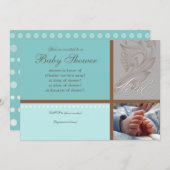 Modern Swirt n Polka Dot - Baby Boy Shower Einladu Einladung (Vorne/Hinten)