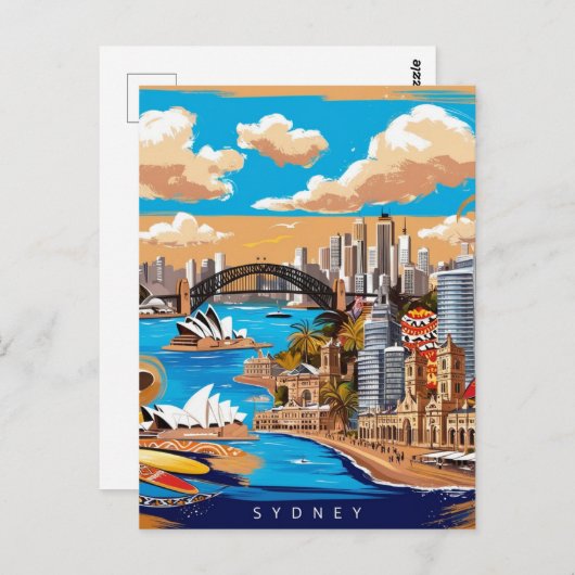 Modern Sydney Australien Reisen Vintag Postkarte (Vorne/Hinten)