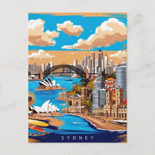 Modern Sydney Australien Reisen Vintag Postkarte (Vorderseite)