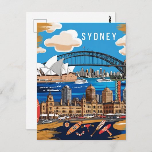 Modern Sydney Australien Reisen Vintag Postkarte (Vorne/Hinten)
