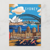 Modern Sydney Australien Reisen Vintag Postkarte (Vorderseite)
