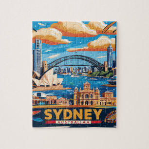 Modern Sydney Australien Reisen Vintag Puzzle