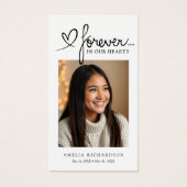 Modern Sympathy Photo Funeral Memorial Prayer Card (Vorderseite)