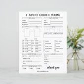 Modern T-Shirt Order Form For Small Business (Stehend Vorderseite)
