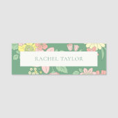 Modern Tagline Boho Floral Namensschild (Vorderseite)