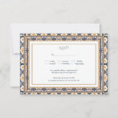 Modern Talavera Mexican Tile Modern Wedding RSVP Karte (Vorderseite)