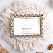 Modern Talavera Mexican Tile Modern Wedding RSVP Karte
