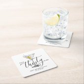 Modern “Talk Thirty to Me” Martini Glass 30th Rechteckiger Pappuntersetzer (Vor Ort)