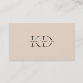 Modern Tan and White Monogram Professional Visitenkarte (Vorderseite)