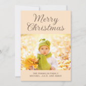 Modern Tan Frohe Weihnachten Foto (Vorderseite)