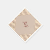 Modern Tan - Marsala-Wein Ton Streifen Napkins Serviette (Ecke)