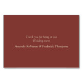 Modern Tan - Marsala wine tone stripes Tafelkarten Tischnummer (Rückseite)