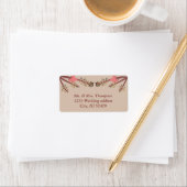 Modern Tan - Marsala wine tone Wedding Labels Adressaufkleber (Insitu)