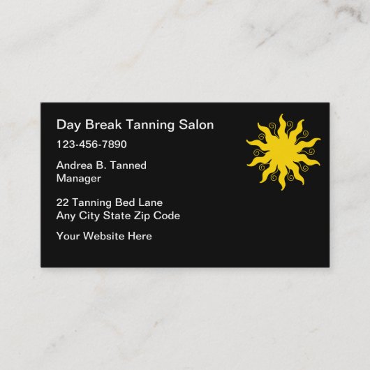 Modern Tanning Salon Business Cards Visitenkarte (Vorderseite)