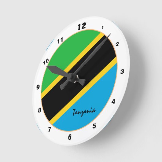 Modern Tansania Flag, Tansania Zuhause / Design Runde Wanduhr (Winkel)
