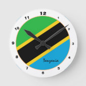 Modern Tansania Flag, Tansania Zuhause / Design Runde Wanduhr (Vorderseite)