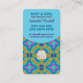 Modern Tapesta New Age Holistic Aqua Blue Gold Visitenkarte (Rückseite)