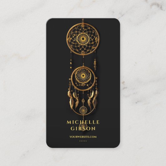Modern Tarot Reader Spirituell Monogram Black Visitenkarte (Vorderseite)