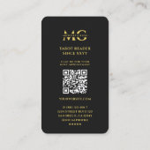 Modern Tarot Reader Spirituell Monogram Black Visitenkarte (Rückseite)